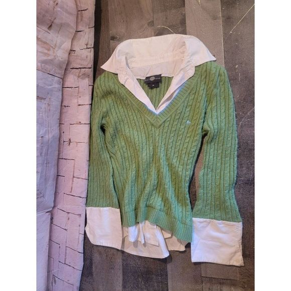 Women's it's our time Green Collar long sleeve‎ sweater - Picture 1 of 4